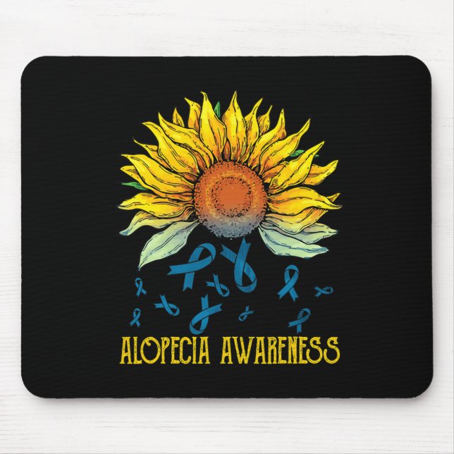 Alopecia Awareness Sunflower  Mouse Mat (Front)