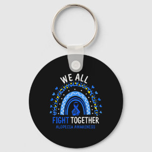 Alopecia Awareness We All Fight Together Key Ring