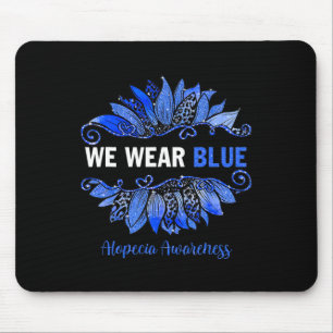 Alopecia Awareness We Wear Blue Sunflower Mouse Mat