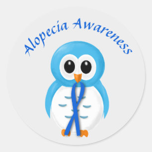 Alopecia Awareness with Blue Ribbon Classic Round Sticker
