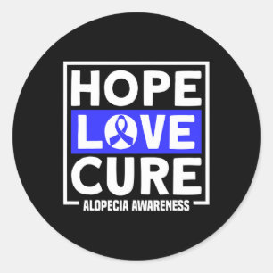 Alopecia Hope Love Healing Alopecia Areata Awarene Classic Round Sticker