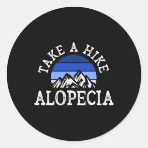 Alopecia Support Ribbon Blue Sunset Areata Awarene Classic Round Sticker