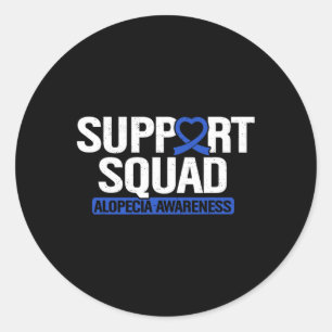 Alopecia Support Squad Hairloss Baldness Blue Ribb Classic Round Sticker