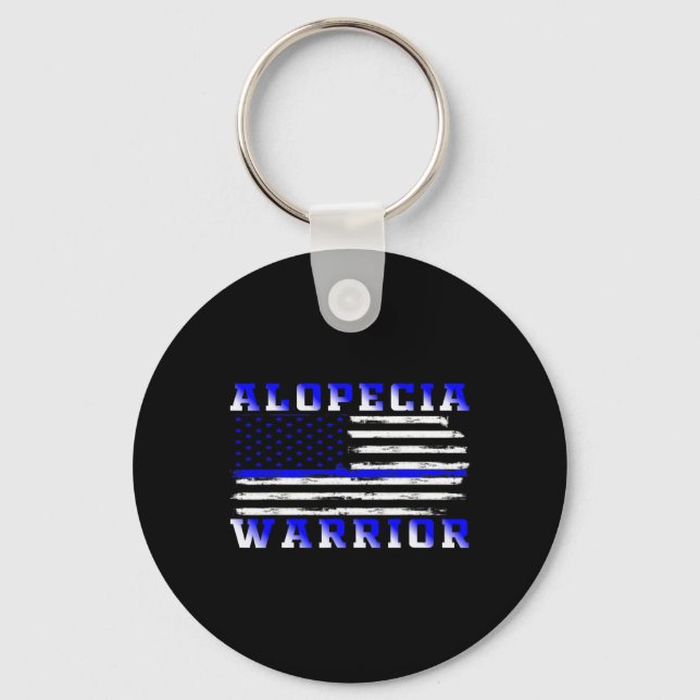 Alopecia Usa Flag United States Flag Support  Key Ring (Front)