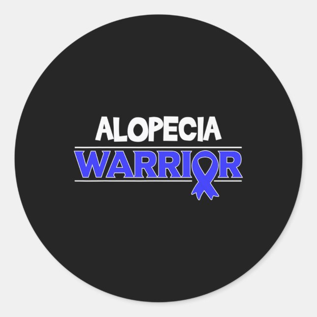 Alopecia Warrior Hair Loss Awareness Ribbon  Classic Round Sticker (Front)