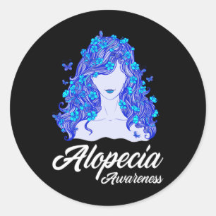Alopecia Warrior Hair Loss Warrior Alopecia Awaren Classic Round Sticker
