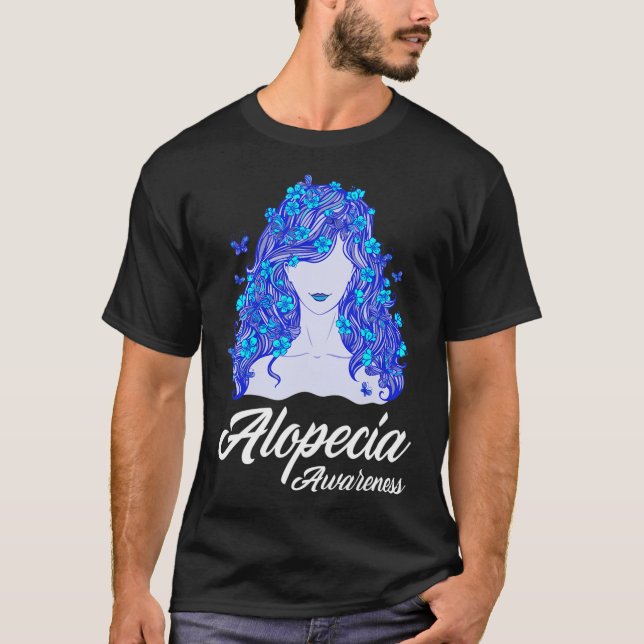 Alopecia Warrior Hair Loss Warrior Alopecia Awaren T-Shirt (Front)