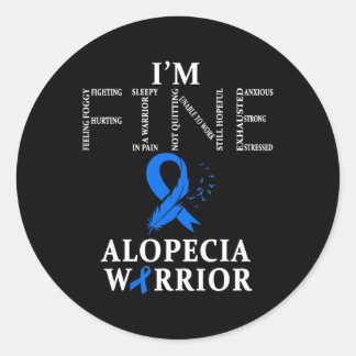 Alopecia Warrior I'm Fine  Classic Round Sticker