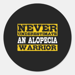 Alopecia Warrior Support Hair Loss Awareness Classic Round Sticker