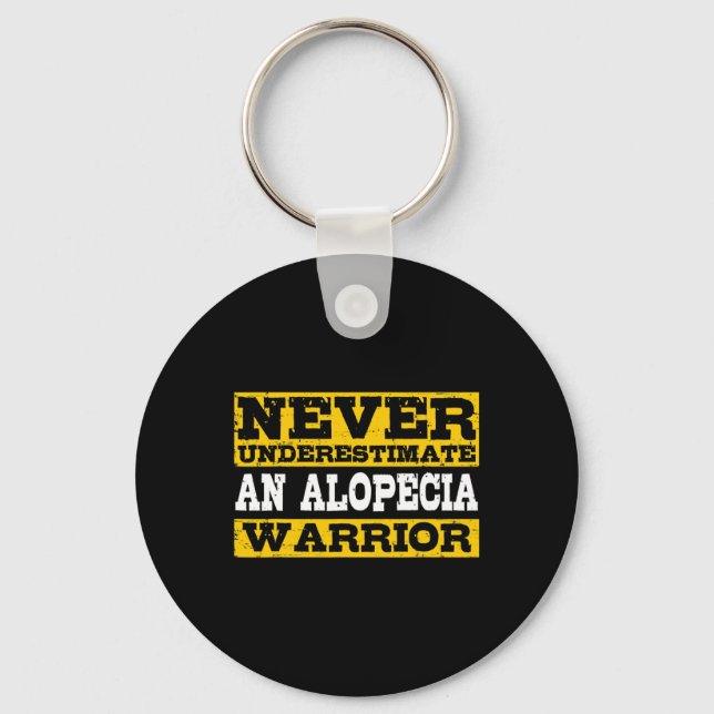 Alopecia Warrior Support Hair Loss Awareness  Key Ring (Front)