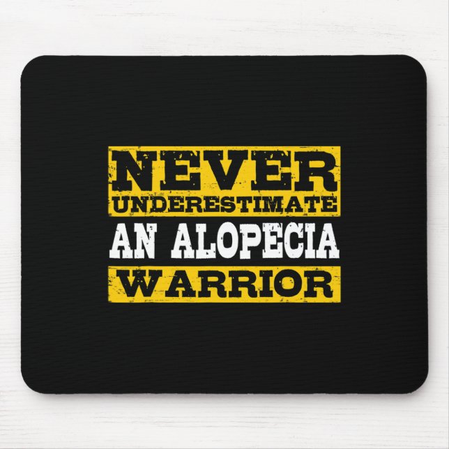 Alopecia Warrior Support Hair Loss Awareness  Mouse Mat (Front)