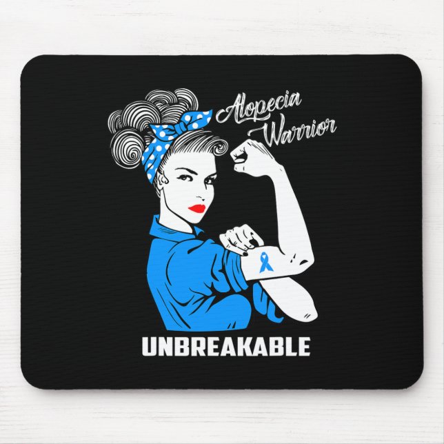 Alopecia Warrior Unbreakable  Alopecia Awareness G Mouse Mat (Front)