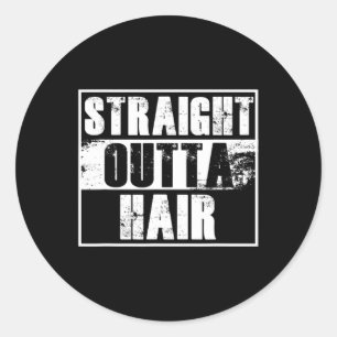 Aloppezie Bald Head Bald Bald Head Gift Classic Round Sticker