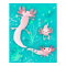 Alotta Pink Axolotls on Teal Poster