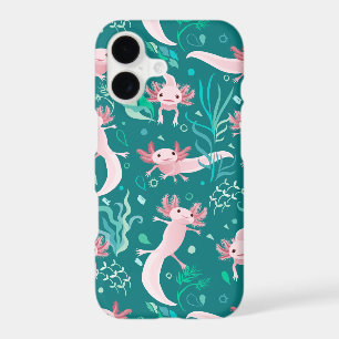 Alotta Pink Axolotls Teal Case-Mate iPhone Case