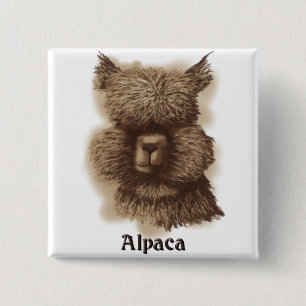 Alpaca 15 Cm Square Badge