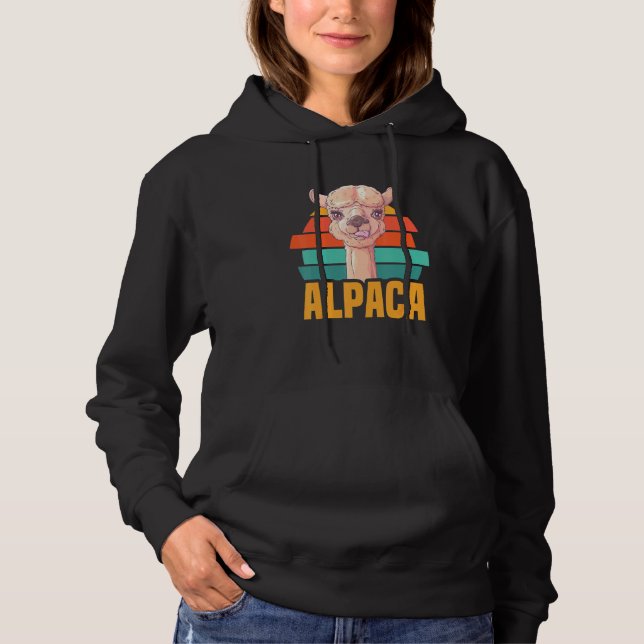 Alpaca And Llama Animal Animals Alpaca Hike Llama Hoodie (Front)