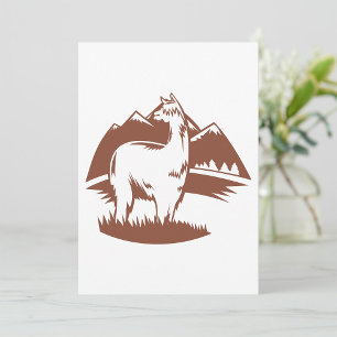 Alpaca And Mountains Invitation
