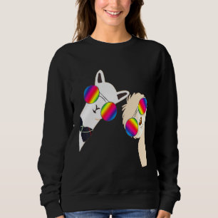 Alpaca Animal Friend Bff Rainbow Glasses Llama Slo Sweatshirt