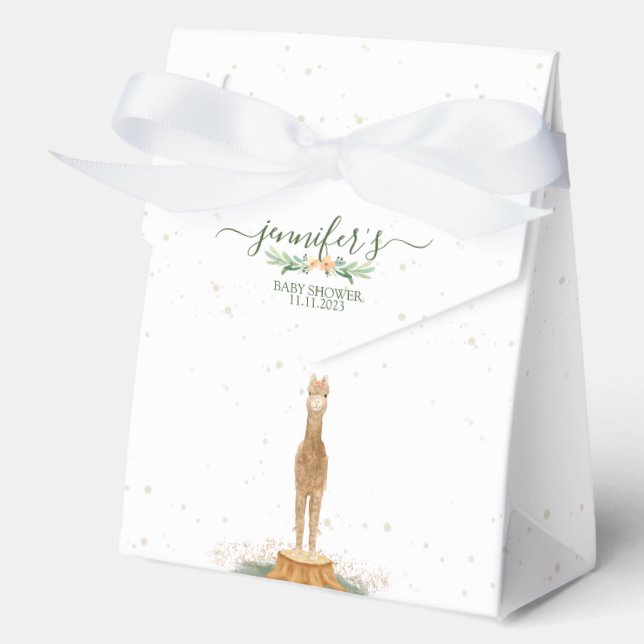 Alpaca Baby Shower Kids Party Occassion Favour Box (Front)