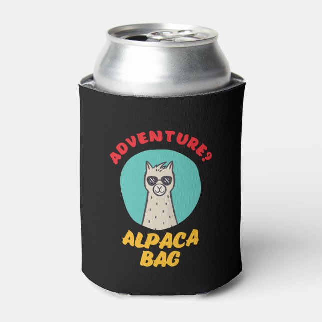 Alpaca Bag Funny Cute Holiday Vacation Travel Puns Can Cooler (Can Front)