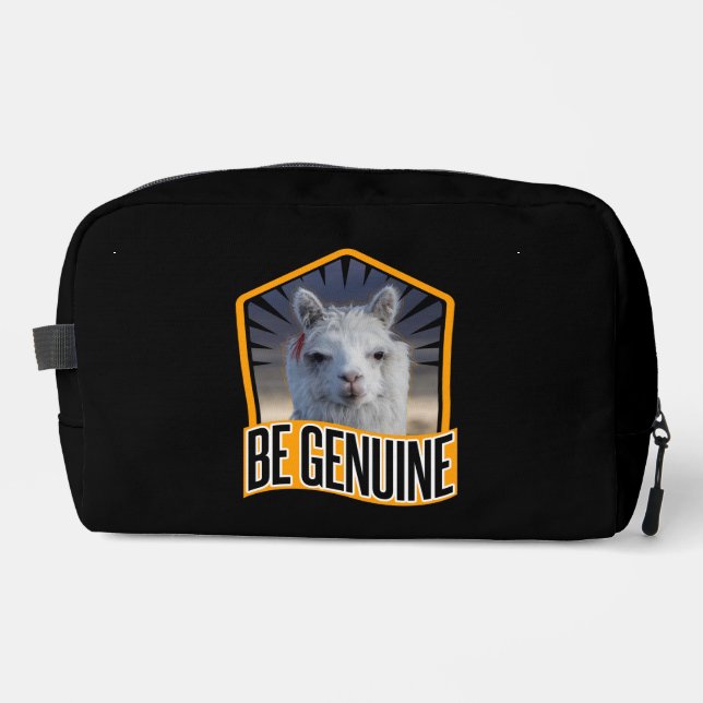 Alpaca Be Genuine Quote - Llama Lover Dopp Kit (Front)