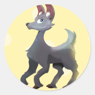 Alpaca Bunny - Ultimate Grey/Illuminating Classic Round Sticker