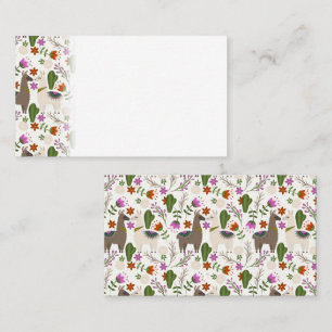 Alpaca Cactus Floral Pattern Animal Lover Place Card