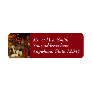 Alpaca Christmas Address Labels