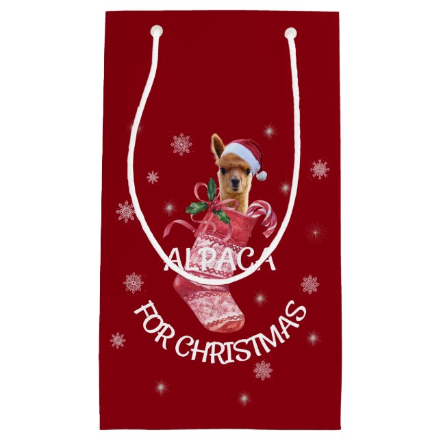 Alpaca Christmas Gift Bag (Front)