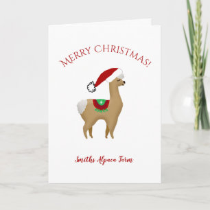 Alpaca Christmas Holiday Card