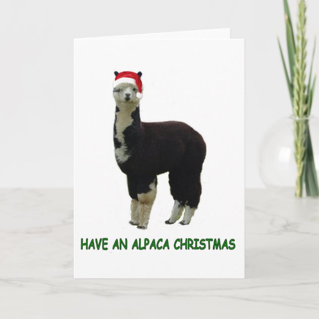 Alpaca Christmas Holiday Card (Front)