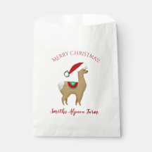 Alpaca Christmas Holiday Party Treat Favour Bag