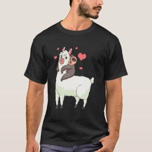 Alpaca Cute Animal Lover Heart Sloth Riding Llama T-Shirt