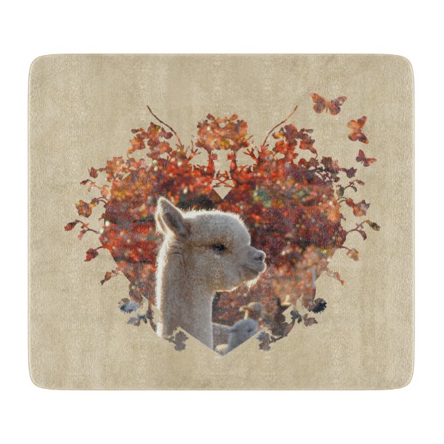 Alpaca Decorative Glass Cutting Board (Front)