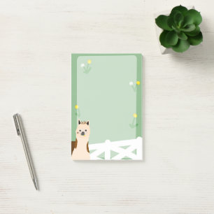 Alpaca Eating Dandelions 6 x 4" Sticky Notes