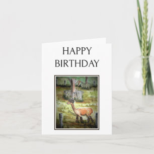 Alpaca, Folk Art Print, Birthday Card