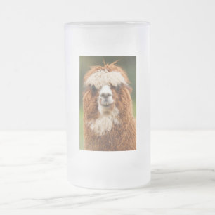 Alpaca Frosted Glass Beer Mug