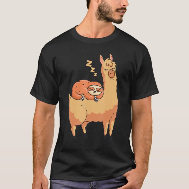 Alpaca Funny Sloth T-Shirt (Front)