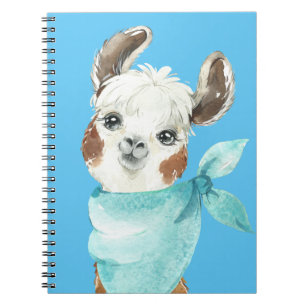Alpaca in a Blue Bandanna Notebook