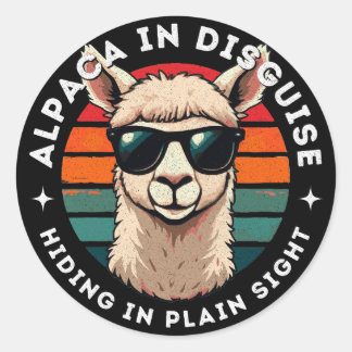 Alpaca in Disguise - Hiding in Plain Sight Classic Round Sticker
