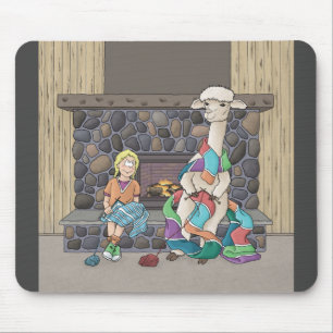 Alpaca Knitting Mouse Mat