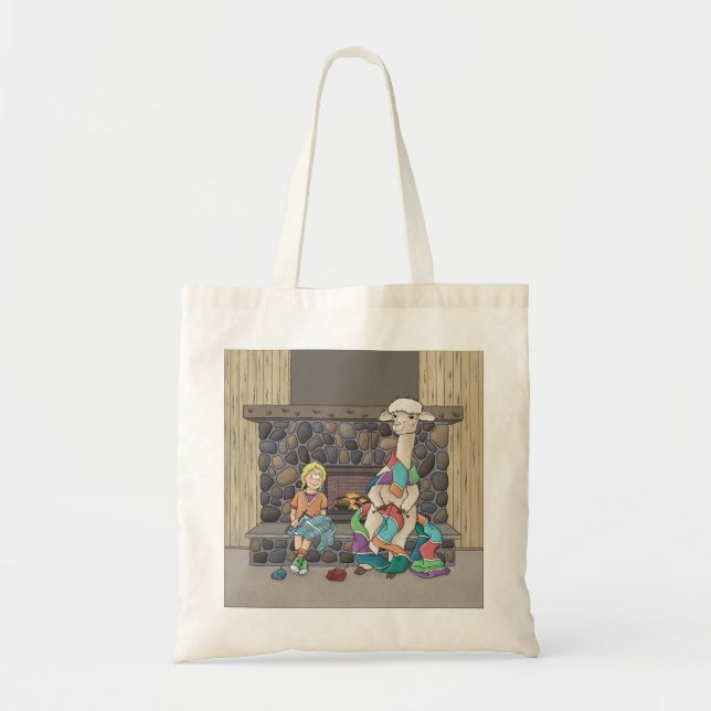 Alpaca Knitting Tote Bag (Front)