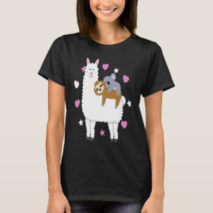 Alpaca Lama Sloth Koala Women  Girls Sloth T-Shirt