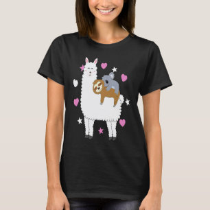 Alpaca Lama Sloth Koala Women Girls Sloth T-Shirt