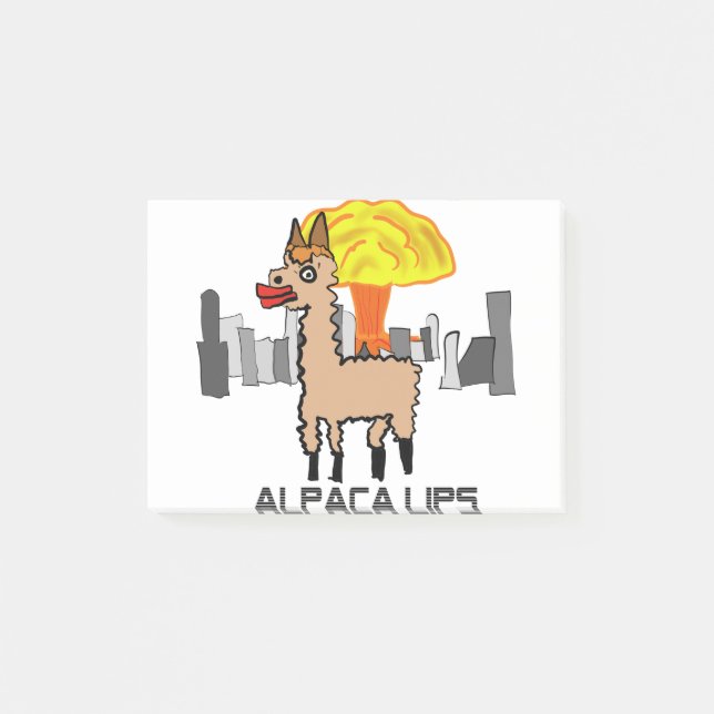 Alpaca lips apocalypse post-it notes (Front)