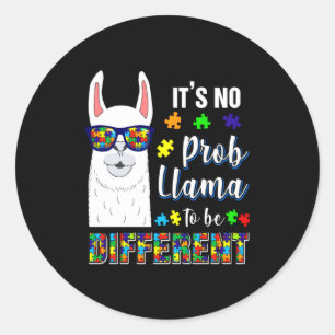 Alpaca Llama Animal Autism Awareness T Shirt Classic Round Sticker