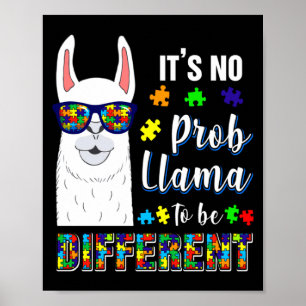 Alpaca Llama Animal Autism Awareness T Shirt Poster