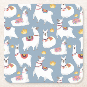 Alpaca/Llama Event Square Paper Coaster