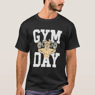 Alpaca Llama Fitness Workout Gym Day T-Shirt